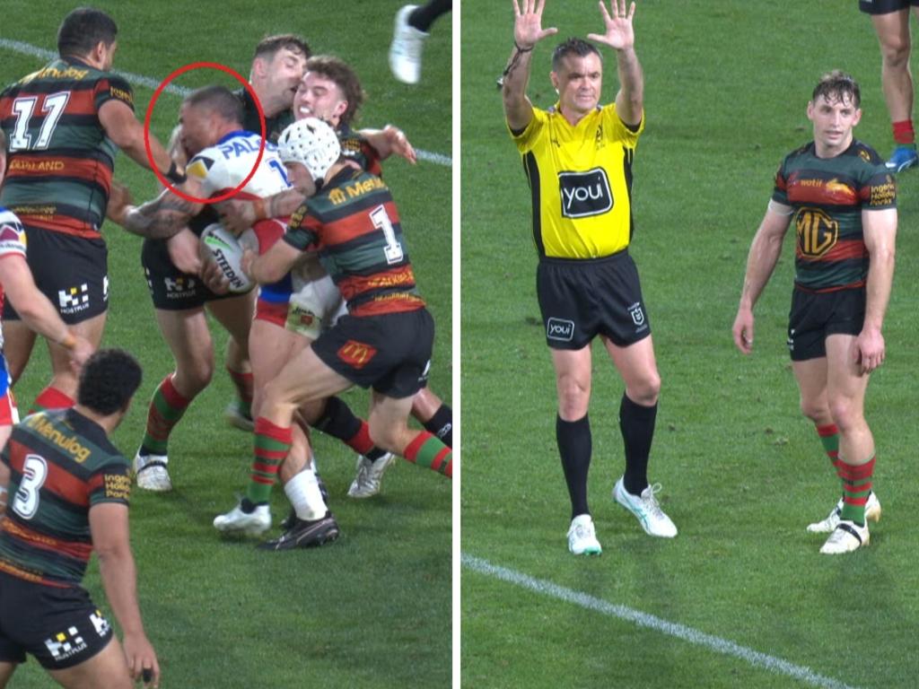 Cameron Murray is sin binned for whacking Tyson Frizell in the head